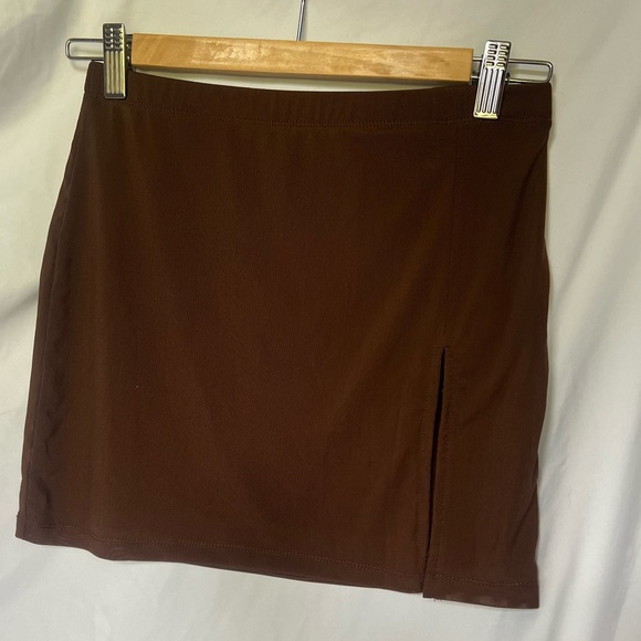 White Fox Brown Mini Skirt - Picture 1 of 2